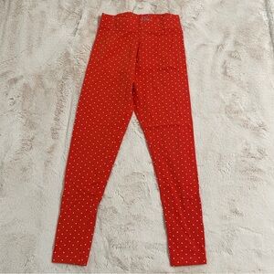 Boden Kids Red Orange Polka Dot Leggings sz 11/12
